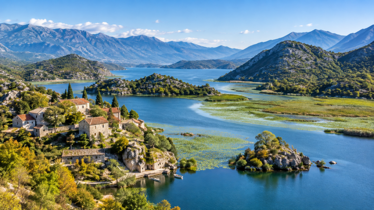 Skadarsko jezero in povratna letalska karta za Podgorico