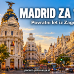 Madrid za 160 € – stavba Metropolis ob ulici Gran Vía ob sončnem zahodu